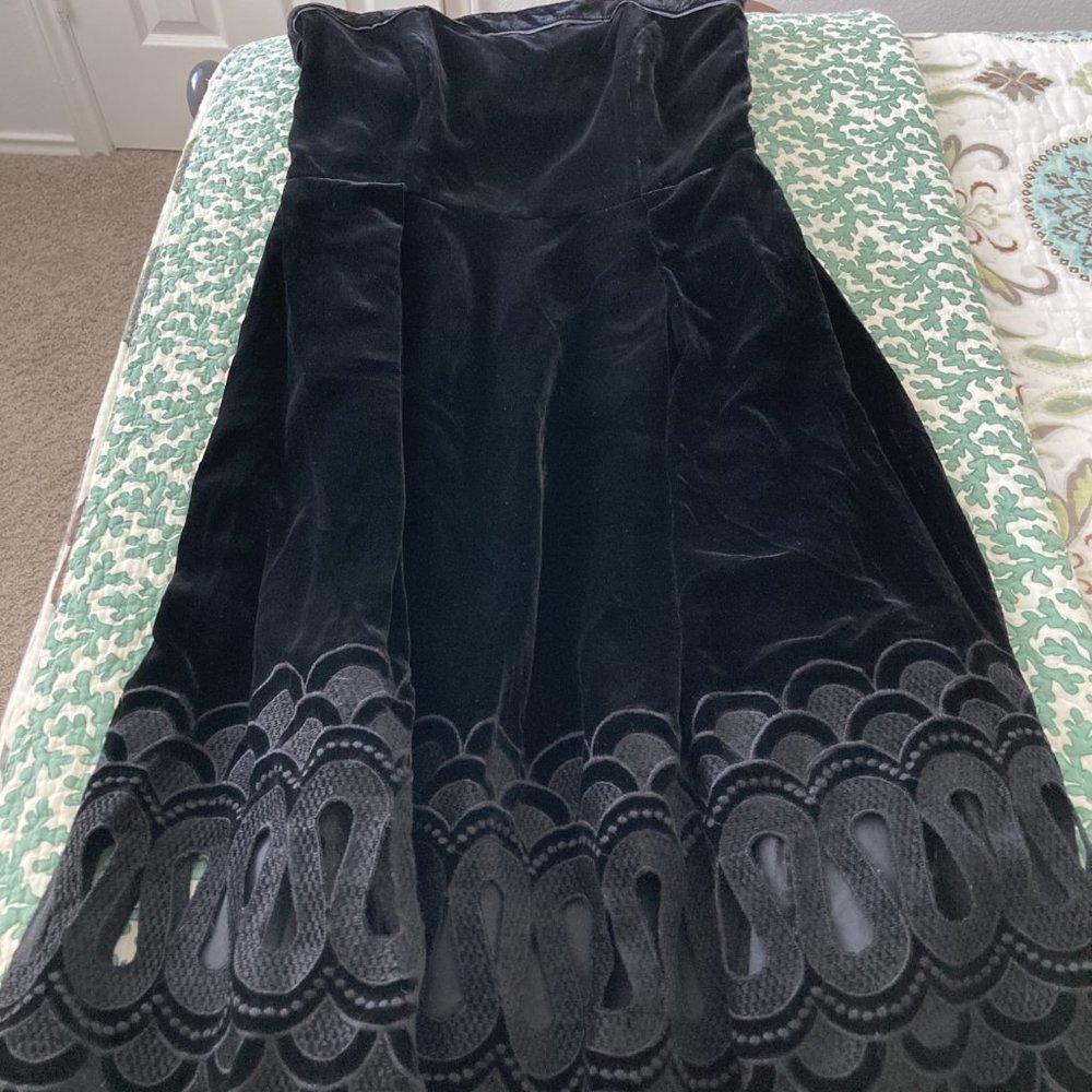 Maple Velvet Strapless Dress